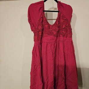 Wine Red/Burgandy Lace Dress - Size 3